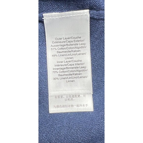 DONNA KARAN Womens Navy Textured Layered Sleeveless Scoop Neck Tank Large - Picture 6 of 11